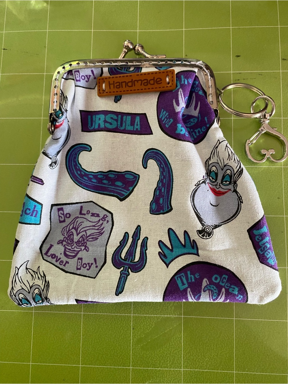 Disney Ursula Kiss-Lock Coin Purse in White, Purple & Teal